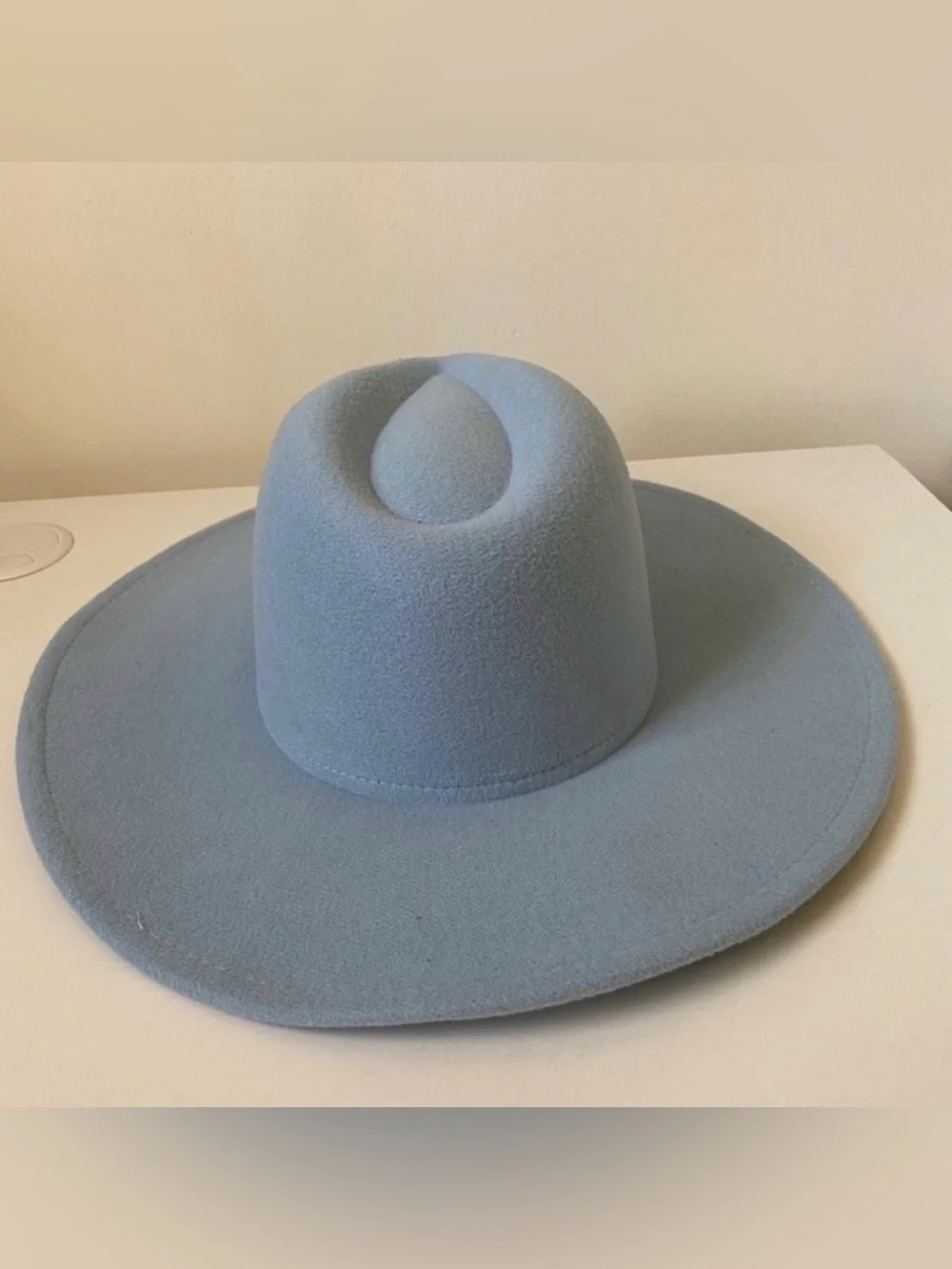Women's Wide-Brim Felt Hat - Light Blue